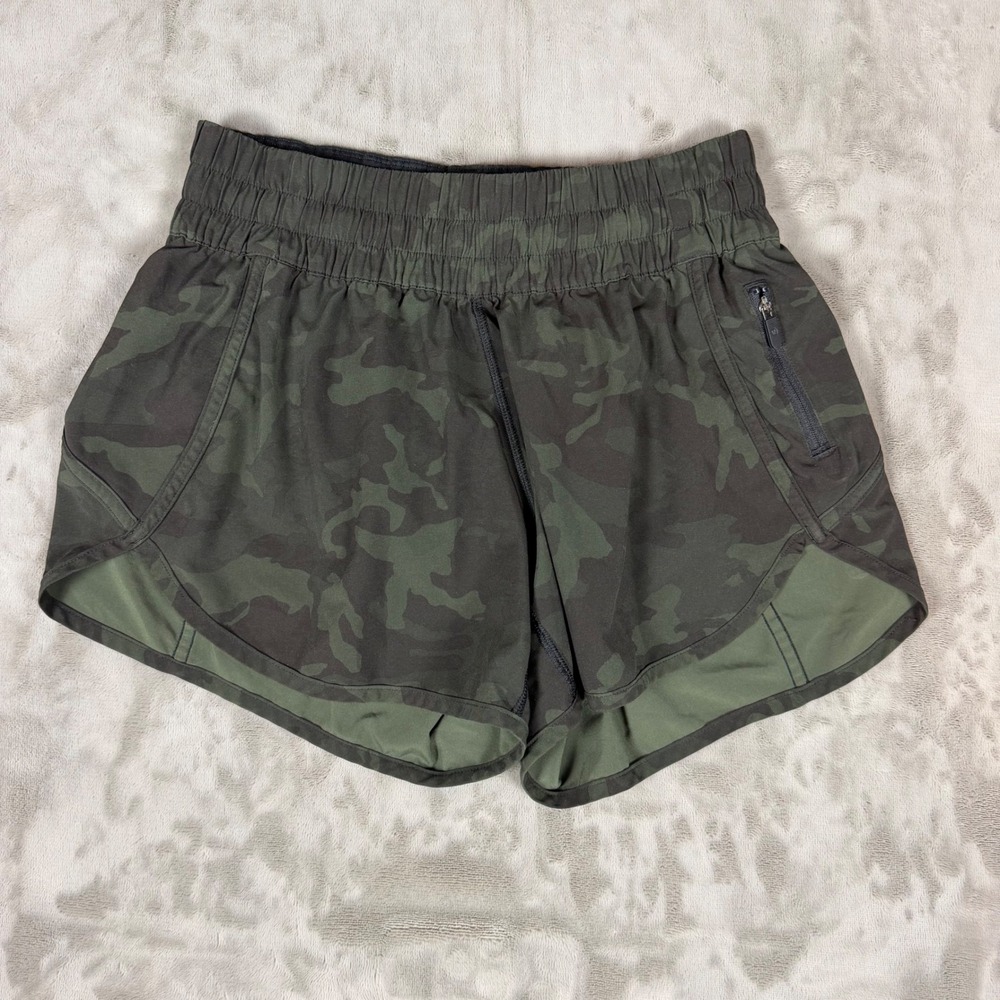 Lululemon Track That Mid-Rise Lined Short 5 Heritage 365 Camo Dark Olive Size 6